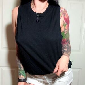 Free People Black Sleeveless Top